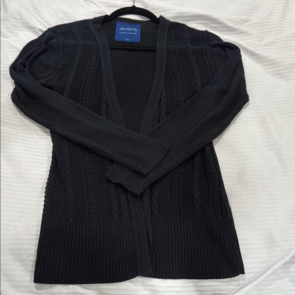 Knit Black Women's Cardigan